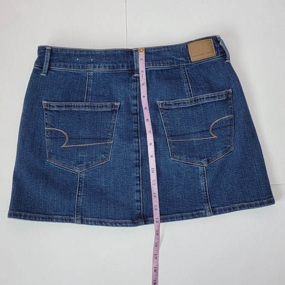 American Eagle Hi-Rise A-Line Button Front Jean Skirt/ 10. - Picture 2 of 6